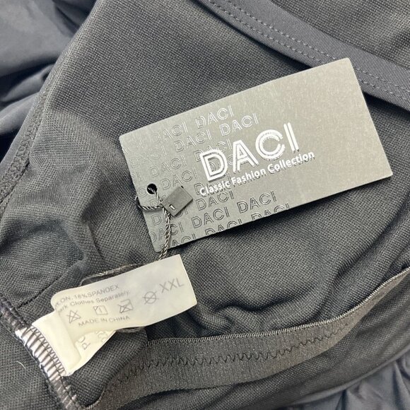 Daci Women‎ XXL One Piece Swimsuits Tummy Control Ruffle Off Shoulder Black - Picture 2 of 4